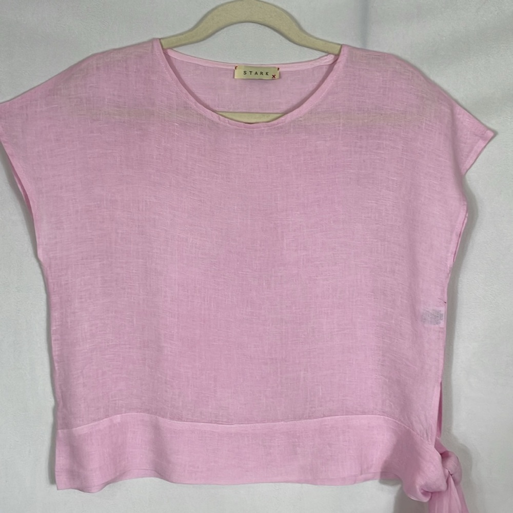 STARK X Top Blouse Size XS Pink 100% Linen EUC - Picture 3 of 8